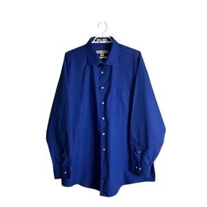 Pronto-Uomo Men's Blue Non-Iron Button-Down Shirt